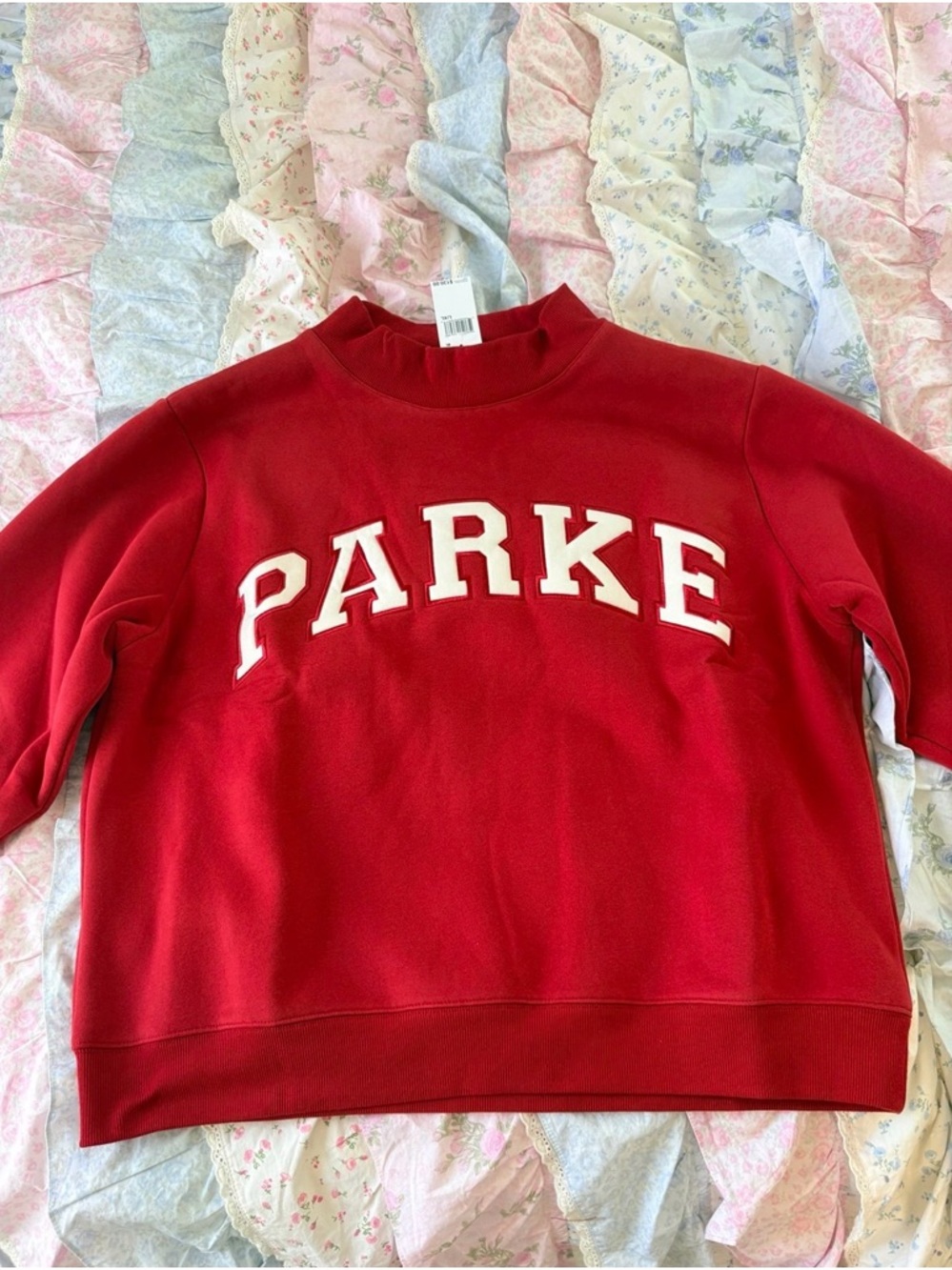 Parke Crimson Varsity Mock Neck NWT RARE